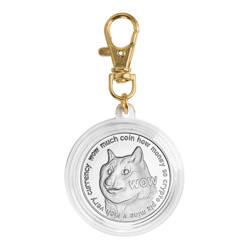 Bitcoin portachiavi morso moneta briscola increspatura Ethereum monete remy placcato in oro sfida portachiavi con monete di crittografia per lui: keychain 13