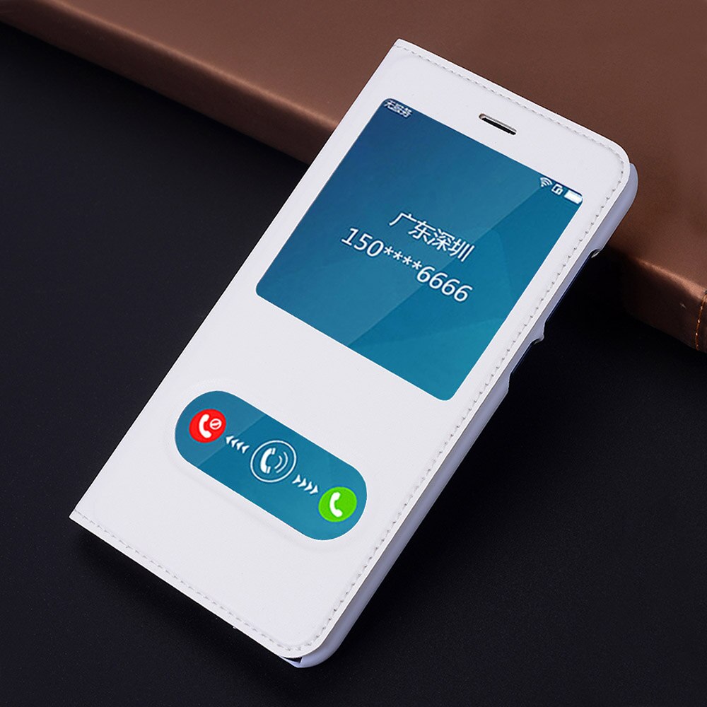360 Flip Cover Leather Phone Case For Huawei P8 P9 Lite Honor 8 Lite P 9 Honor8 P8lite P9lite 8lite 9lite Clear View Window: For P9 Lite 2017 / White