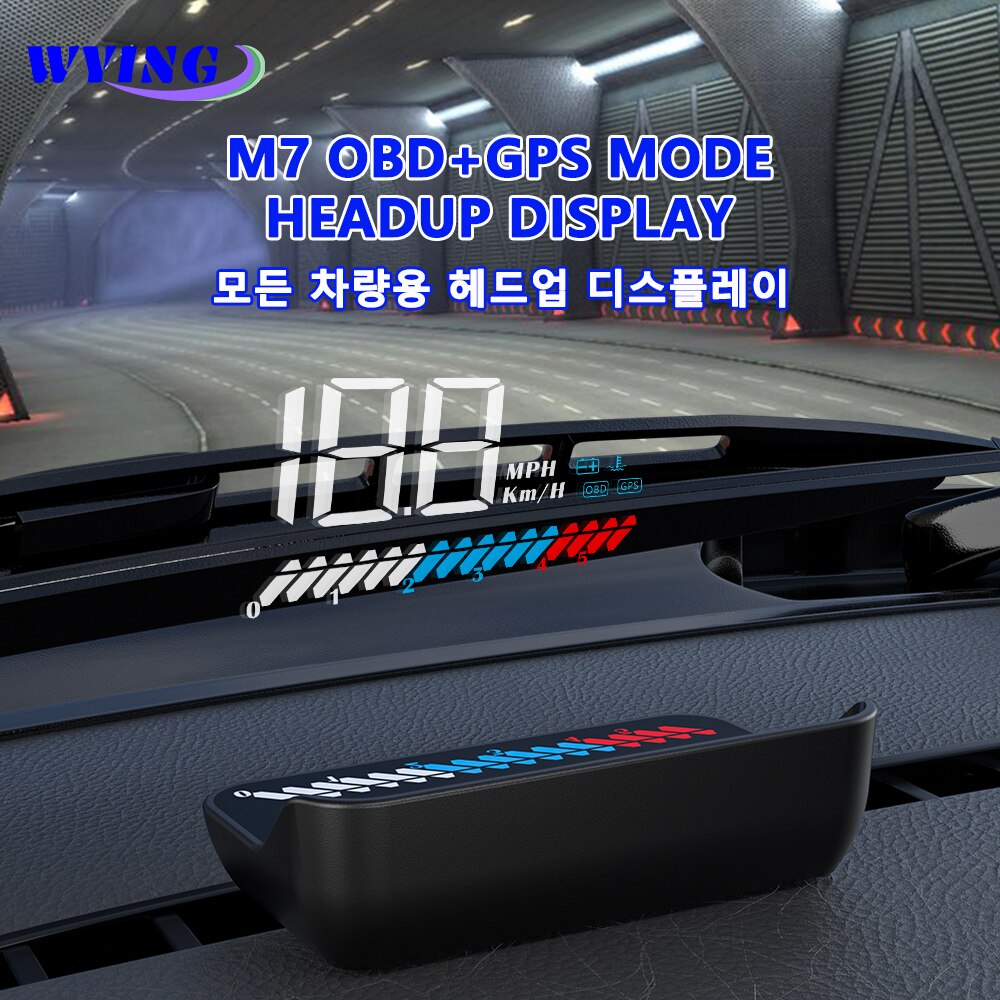 M7 gps hud bil obd 2 hud head up speed display obd kørecomputer advarsel om hastighed