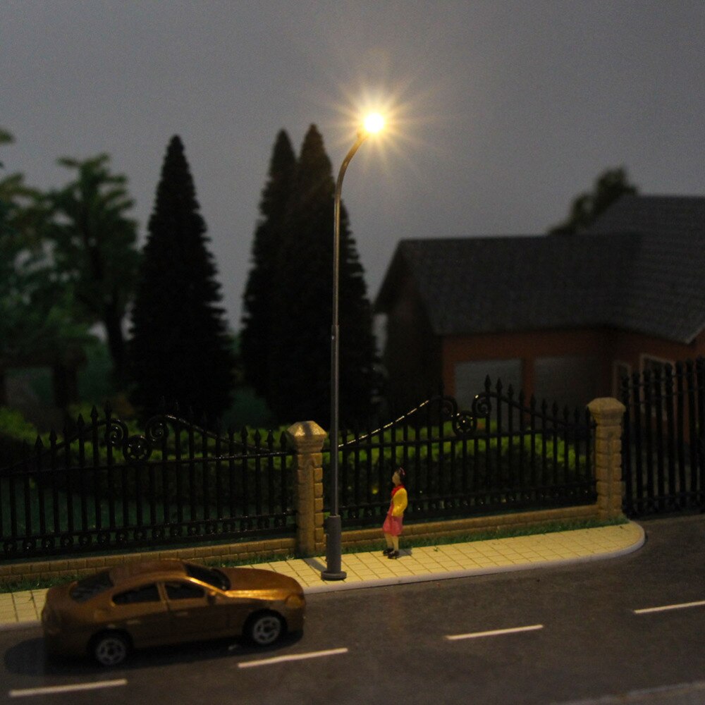 20 stücke Modell Eisenbahn 10cm Lampe Post Straße Lichter HO Maßstab 1:87 LED 3V Kostenloser Widerstände LQS08 Einzigen Kopf