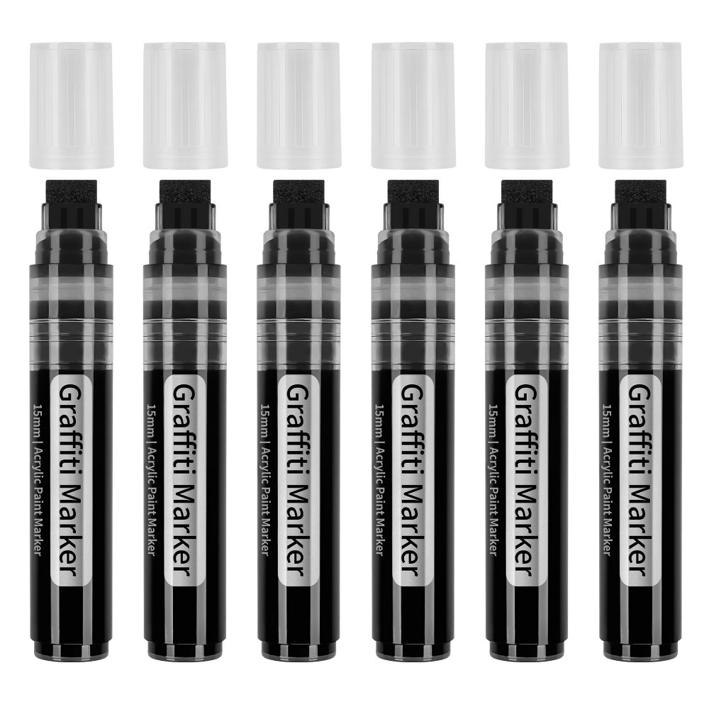 Marker 15 mm brede punt grote acrylverfpennen voor het tekenen van doe-het-zelf: WIT