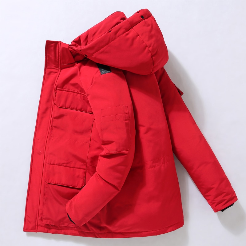 -30 grad Parkas herren Winter Unten Jacke Warme Mit Kapuze Weiße Ente Unten Anorak Männer Parka Mitte Langen Mantel wasserdichte Jacke Männlichen