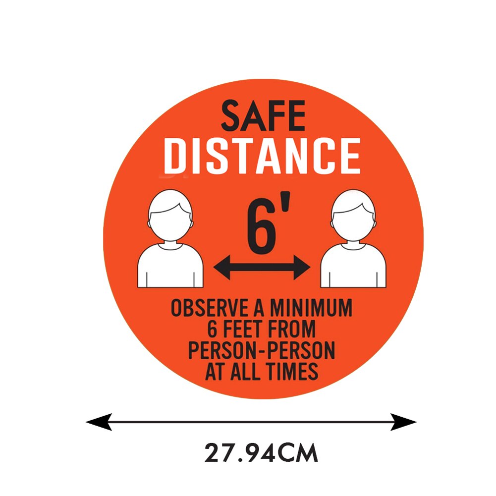 Social Distancing Floor Decals Safety Floor Sign Marker poster Maintain 6 Foot Distance Anti-Slip, Commercial Grade 11" Round: Red