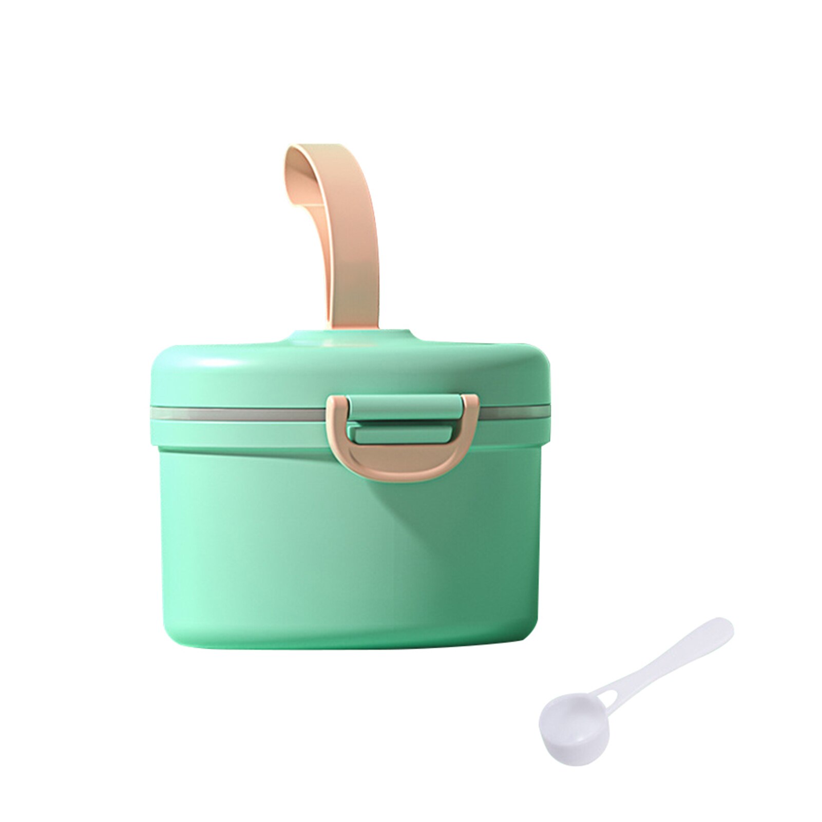 PP Large Capacity Baby Feeding Non Spill Bedroom Portable Milk Powder Container Detachable Easy Clean Outdoor Formula Dispenser: Green 1