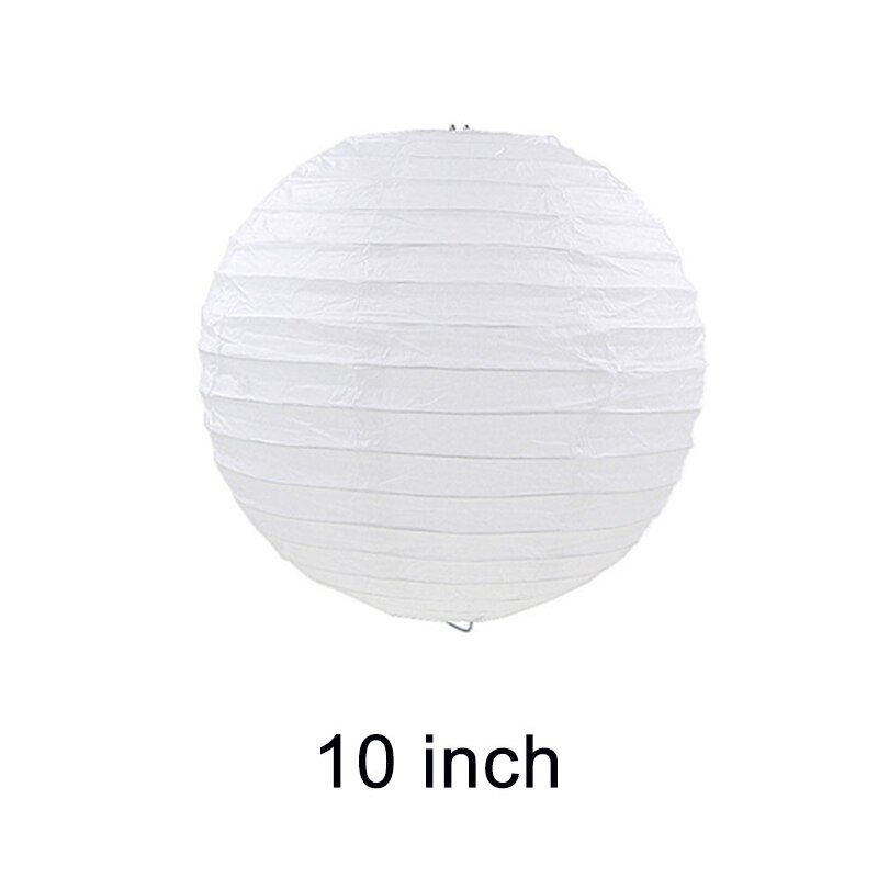1pcs Round Paper Ball Lamp Chinese Paper Lantern Balloon Home Festival Wedding Birthday Party DIY Decoration Supplies Paper Ball: white 10 inch