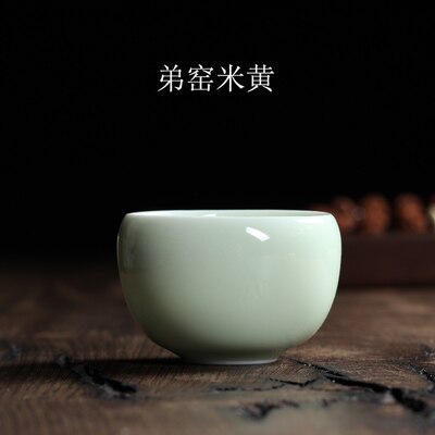 1pc porcelænskop seks farver kinesisk longquan celadon gaiwan tekopper skål kina celadon knitre tekop kopper 120ml te sæt teaset: F