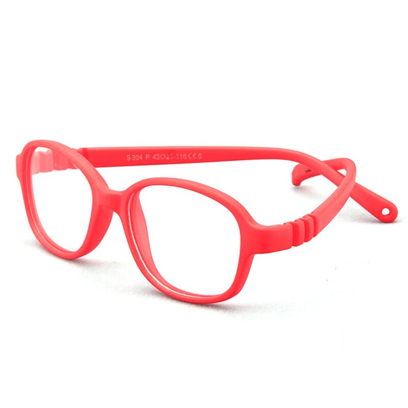 AIMISUV 2022 Oval TR90 Flexible Ultralight Silicone Glasses Frame Kids Round Optical Clear Eyeglasses Children UV400: C2Red