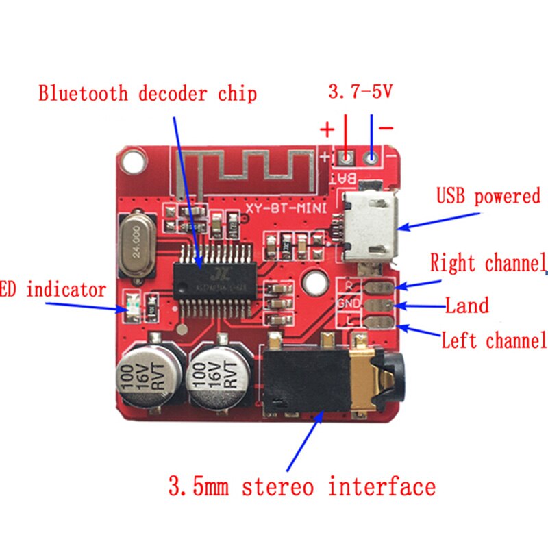 MP3 Bluetooth Scheda di Decodifica Lossless Altoparlante Per Auto o Amplificatore Modificato Bluetooth 4.1 Circuito Modulo Ricevitore Stereo