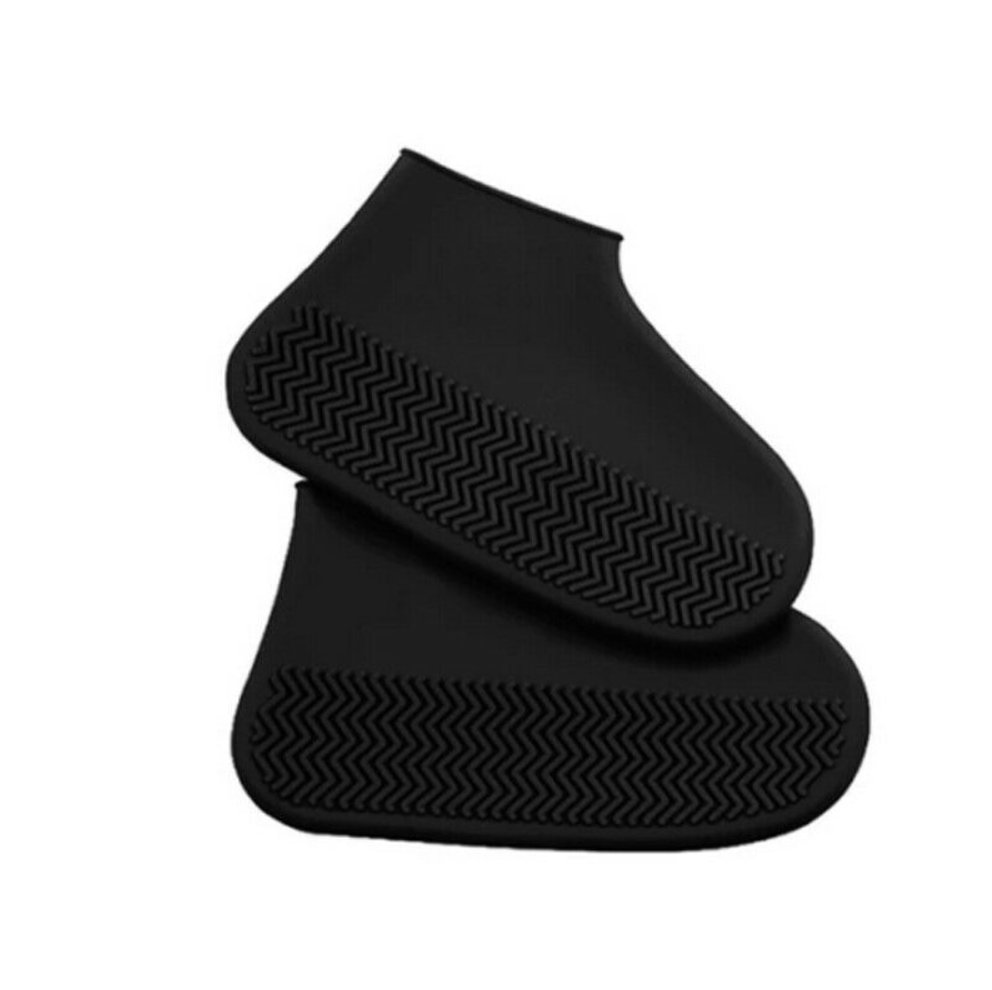 Stivali di gomma alla moda copriscarpe impermeabili in lattice riutilizzabili copriscarpe antiscivolo in Silicone copriscarpe accessori per scarpe Unisex: black / S(26-34)