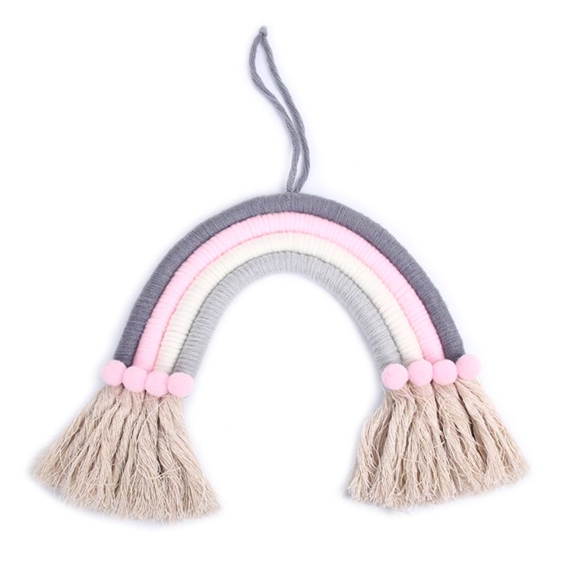 Nordic Regenboog Tapestry Handgemaakte Weven Ornament Kinderkamer Muur Opknoping Home Baby Gym Fitness Frame Decoratie Accessoires: 4