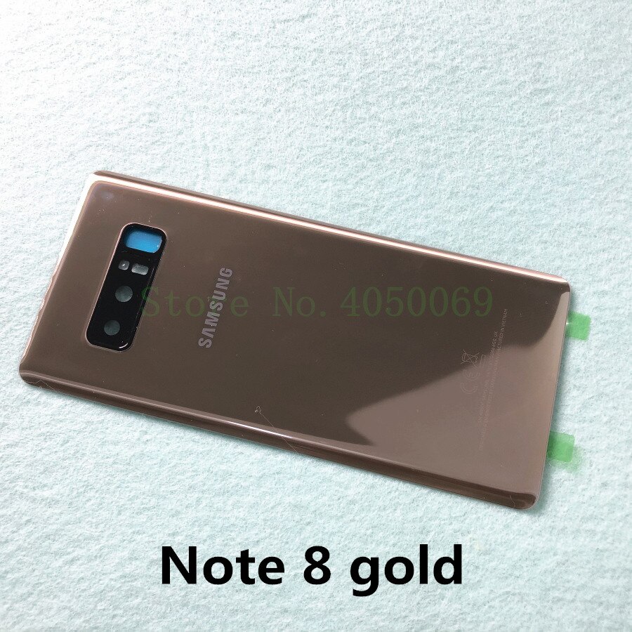 Samsung galaxy note 9 n960 sm-n960f note 8 n950 sm-n950f glass bak batterihus reparasjonsdeksel bakdør koffert erstatning: Note 8 gull