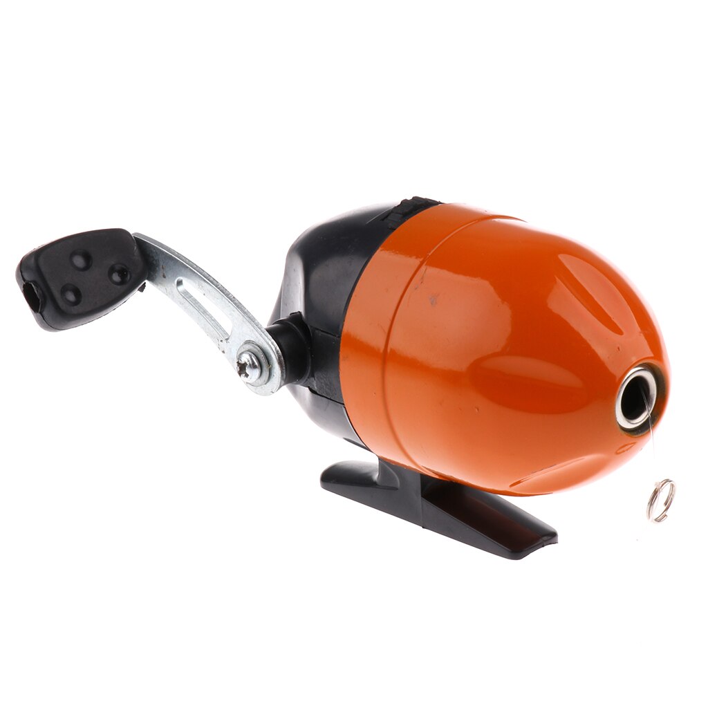 Mini Fishing-Reel Lightweight base metal handle Speed ratio：2.6:1 Closed Fishing Reel: Yellow