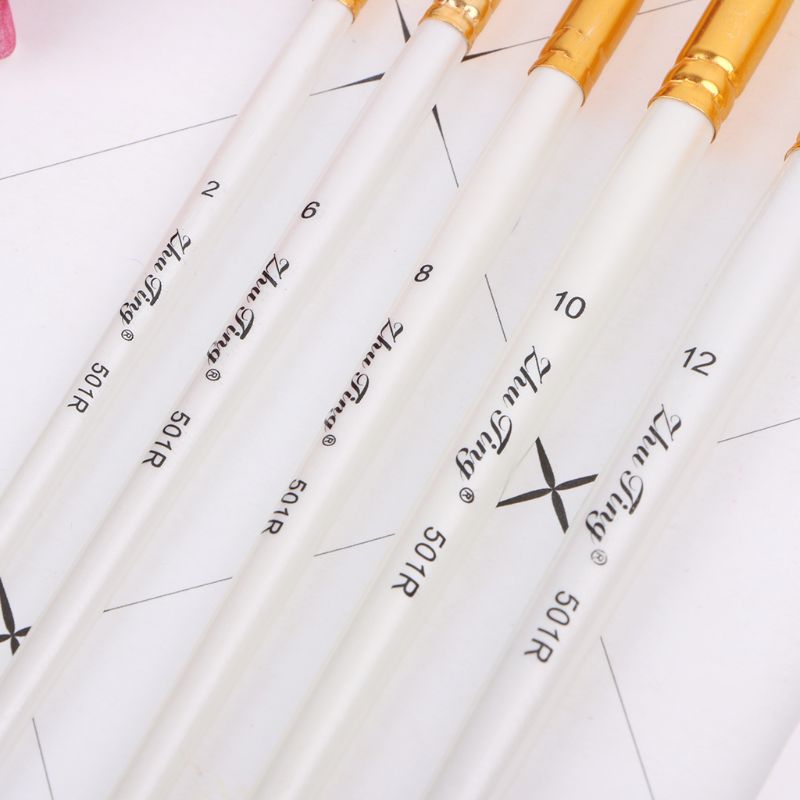 5 pçs pincéis de pintura profissional conjunto de pincéis de pintura a óleo acrílico aquarela ferramenta de desenho de pincéis de cabelo de náilon