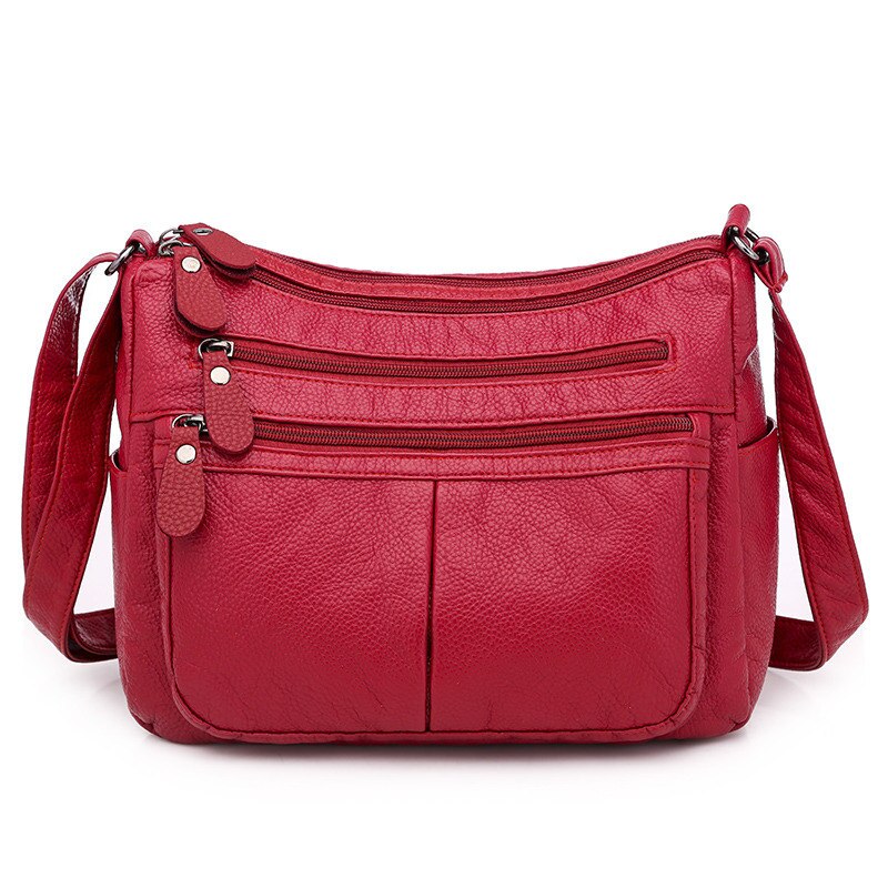 LONOOLISA bolsos de hombro de para mujer, bolsos cruzados de multibolsillo para mujer, Bolso bandolera de gran capacidad, Bolso de mujer: Red-3