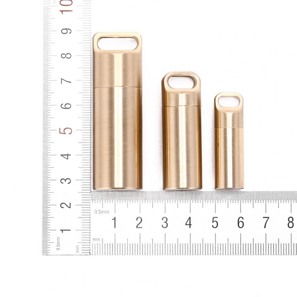 Brass Sealed Bottle Waterproof Capsule Pill Box Outdoor Camping Firstaid Pendant Medicine Storage Organizer Container Case