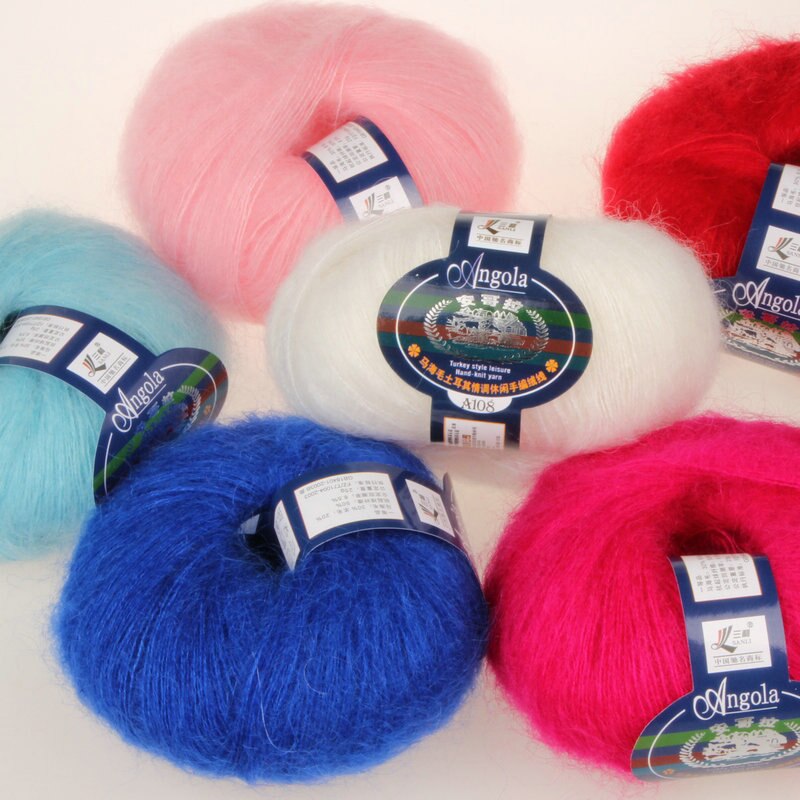 200 gram goedkope Mohair Wol Garen dunne kasjmier garen 8 ballen (25g/bal)
