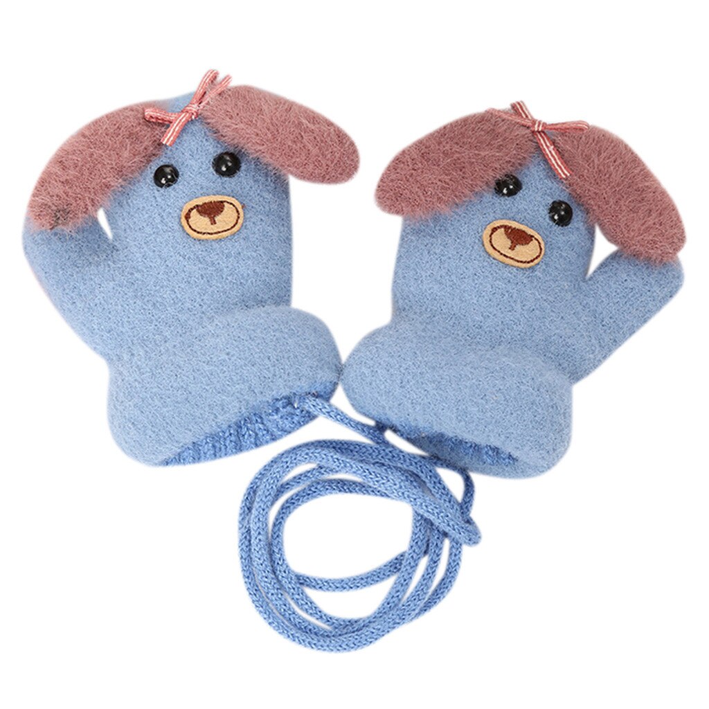 Inverno animali bambini guanti bambini bambini ragazzi ragazze inverno simpatico cartone animato animale caldo maglia guanti spessi Детские Варежки: D