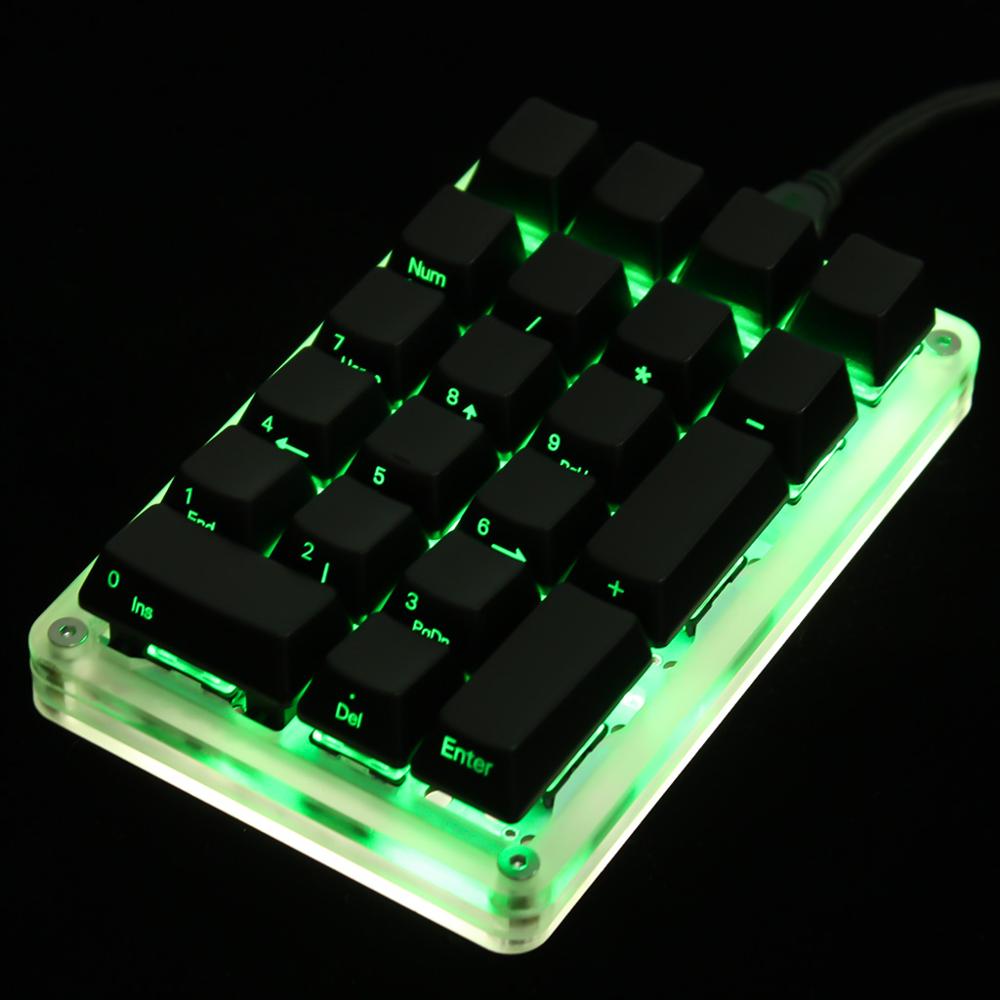 21 Key YMDK Side-printed Blank Top-printed Thick PBT ABS Keycap For MX Switches Mechanical Keyboard Numpad (ONLY KEYCAP): ABS Shine Through / Side printed