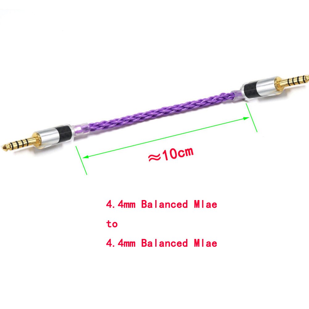 Haldane Audio Adapter Cable - 4.4mm Balanced Male to 4.4mm Balanced Male - Single Crystal Copper Silver Plated