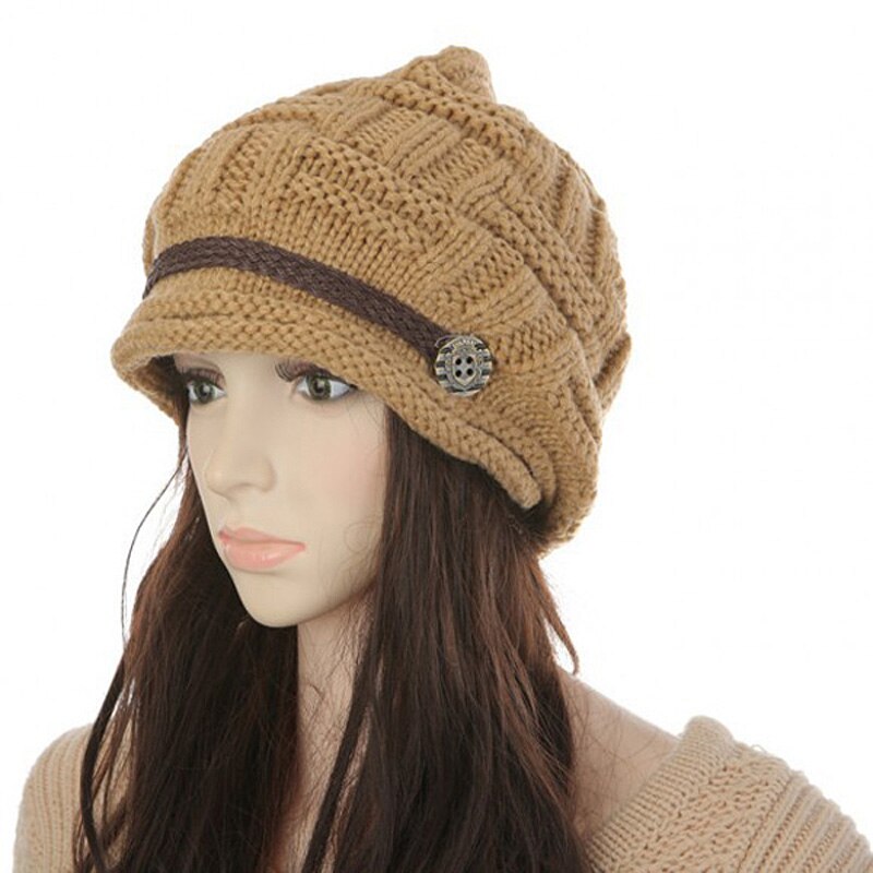 Newly Women Ladies Winter Warm Knitted Rageared Baggy Beanie Hat oversized Braided Cap FIF66