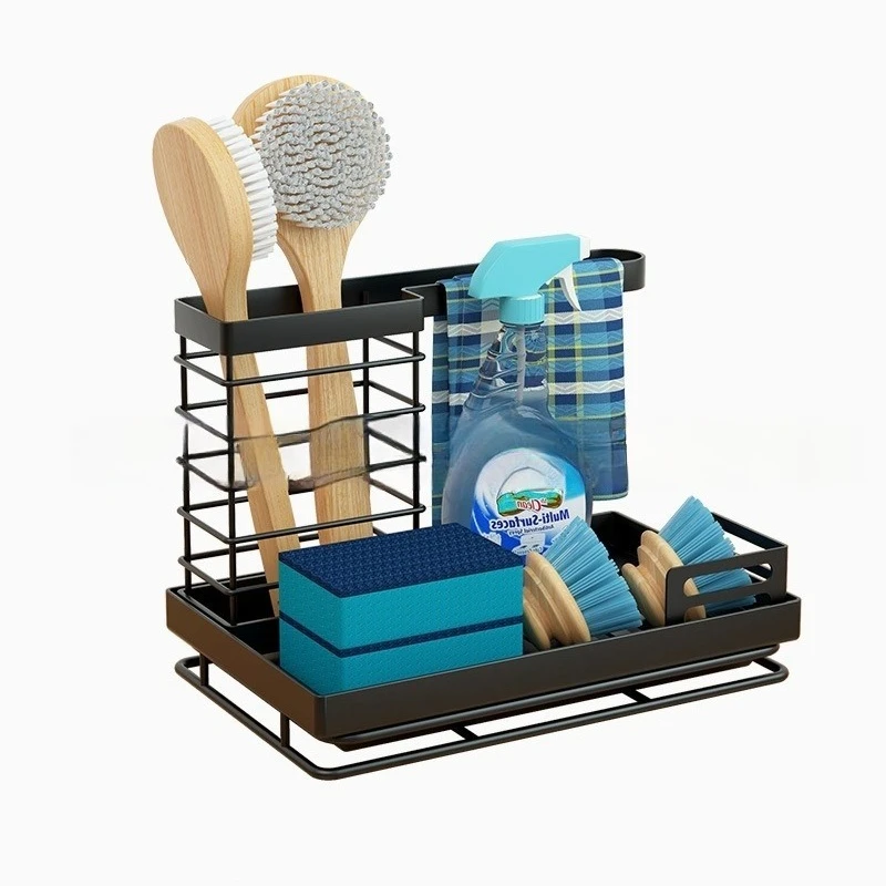 ZEXEF – organisateur d'évier de cuisine, caddie d'évier, porte-éponge, égouttoir à savon, égouttoir, cintre pour torchons, rangement des brosses, support de séchage