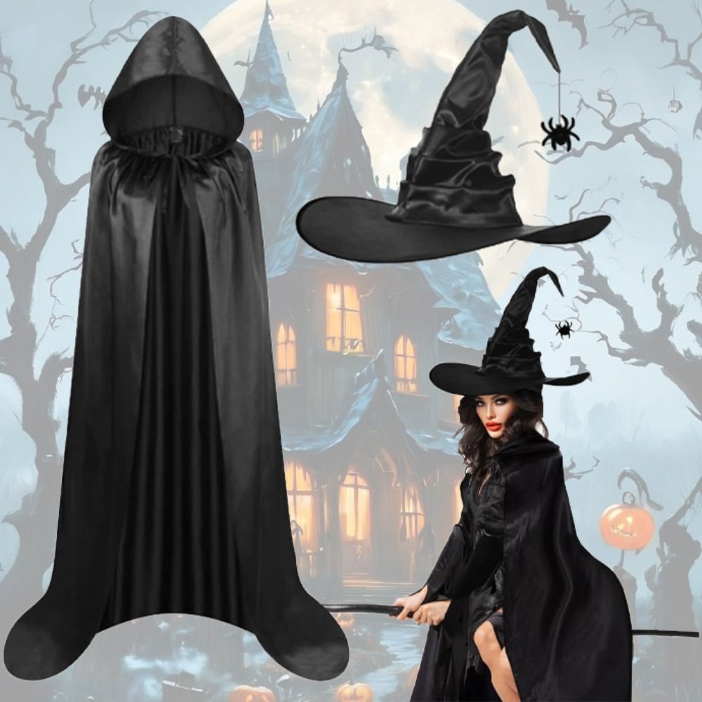 Creative bat hat halloween cape party props costume halloween cosplay with hooded cape funny grim reaper cape stage performance