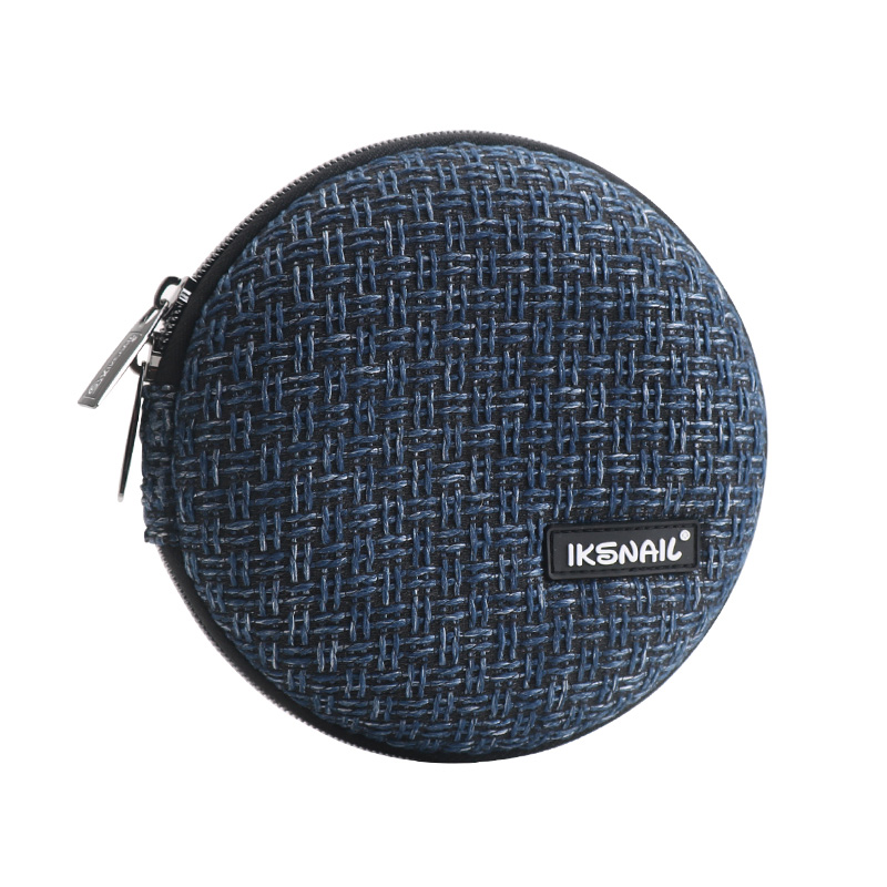 IKSNAIL Portable CD Case 32pcs Disc CD DVD Wallet Storage Organizer Case Holder Sleeve Wool Hard Bag Album Box Cases with Zipper: Blue