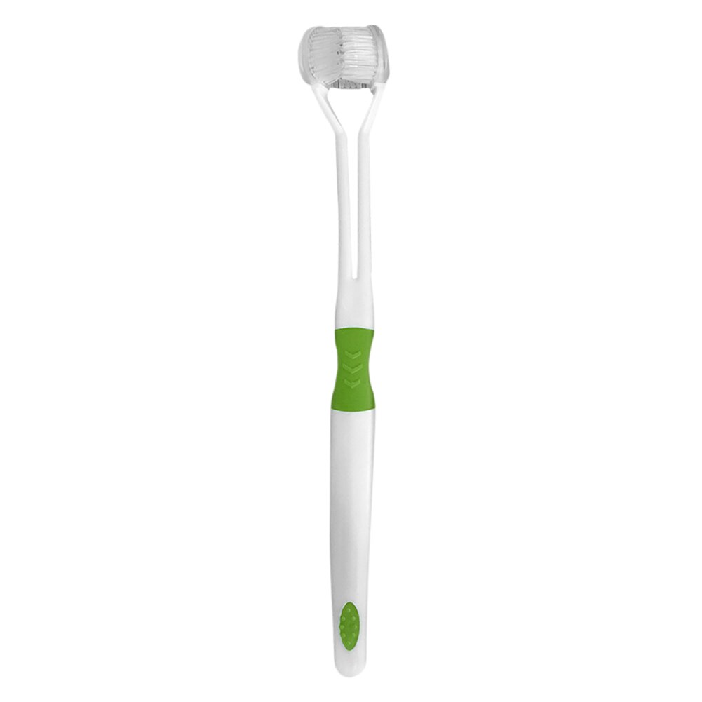 Enfants brosse à dents trois côtés sécurité doux poils hygiène dents brosses mignon propre dents brossage brosse à dents: Green