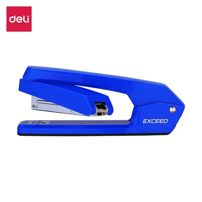 DELI Swivel Stapler E0434 Office Home Use Half Strip Stapler 25sheets Smooth Stapling Rotatable Anvil Stationery: Blue