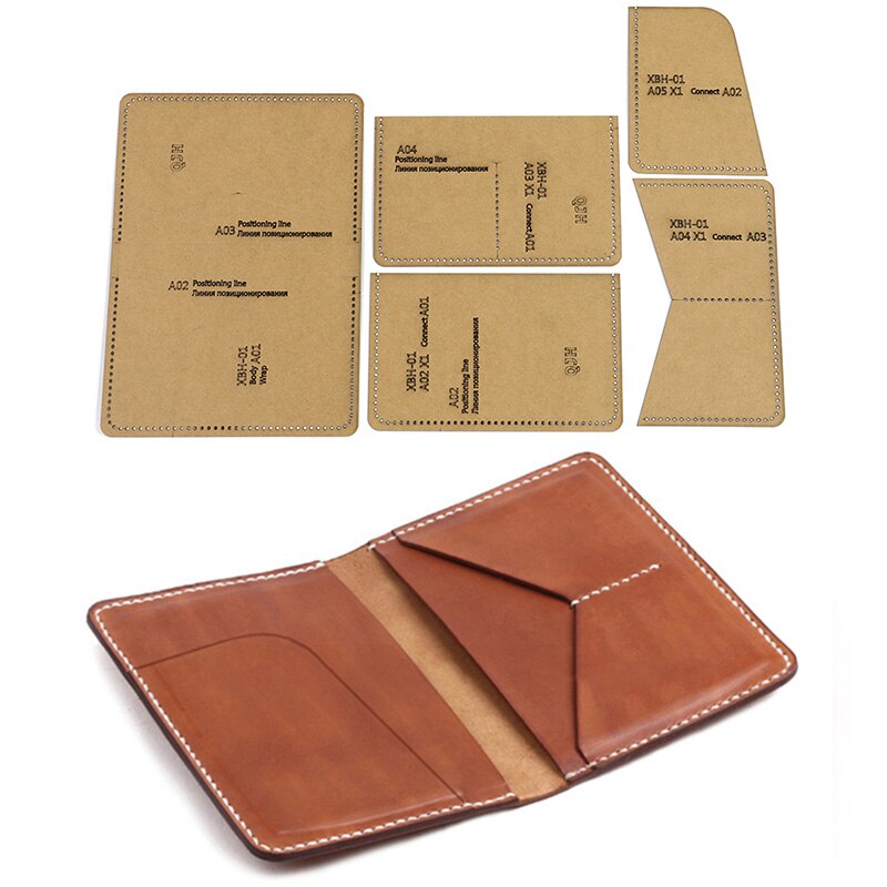 Soporte de pasaporte DIY, plantilla de Papel Kraft para muestras de dibujo, de billetera de cuero hecho a mano, plantilla de costura, suministros de herramientas de artesanía