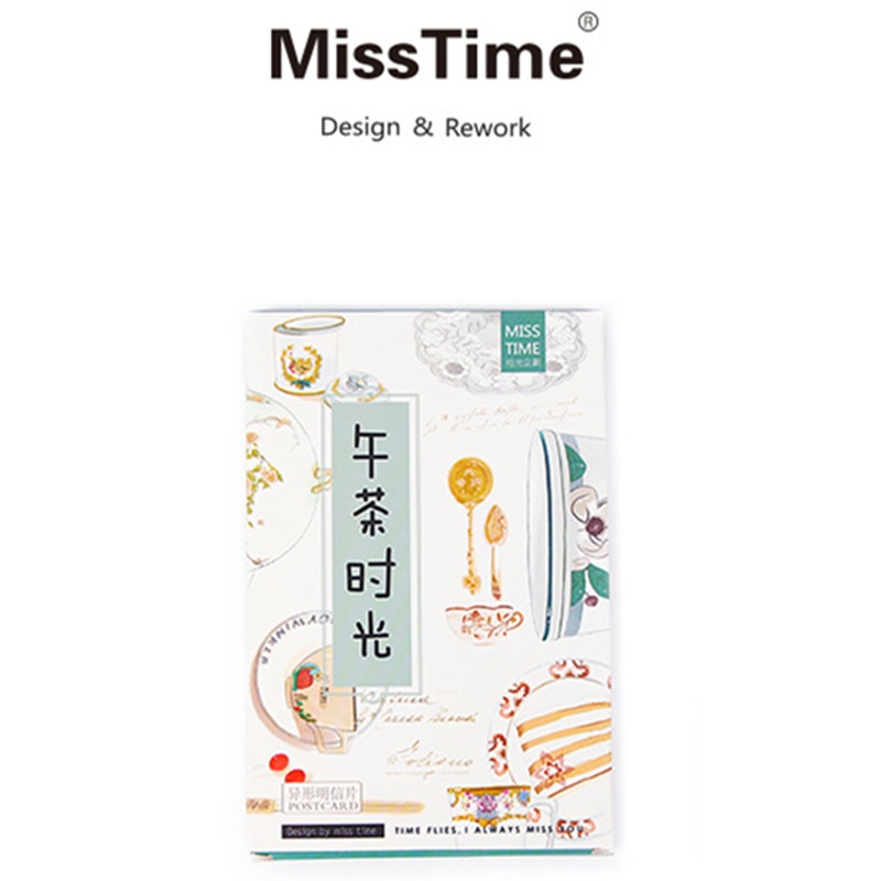 Miss Time thé time carte postale carte de voeux lettre papier signet 1 lot = 1 paquet = 30 pièces