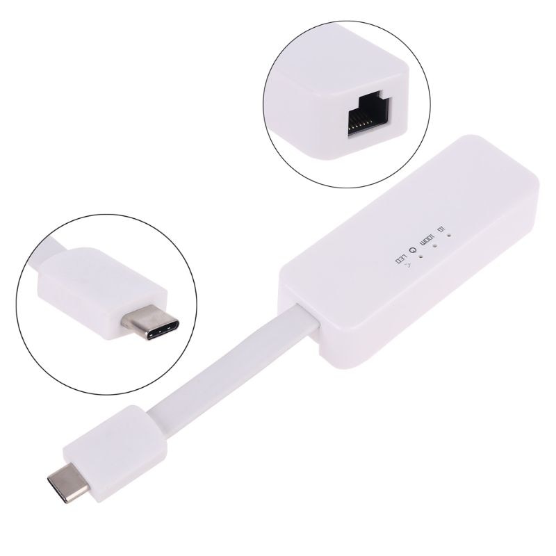 Usb 3.0 Type C Naar RJ45 Gigabit 10/100/1000 Mbps Network Card Adapter Voor Mobiele Telefoons Notebook Tabletten TXA062