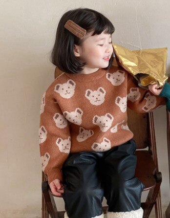 Pull Enfant Sprunki Col Rond - Sweat-Shirt Coton Mignon Automne/Hiver