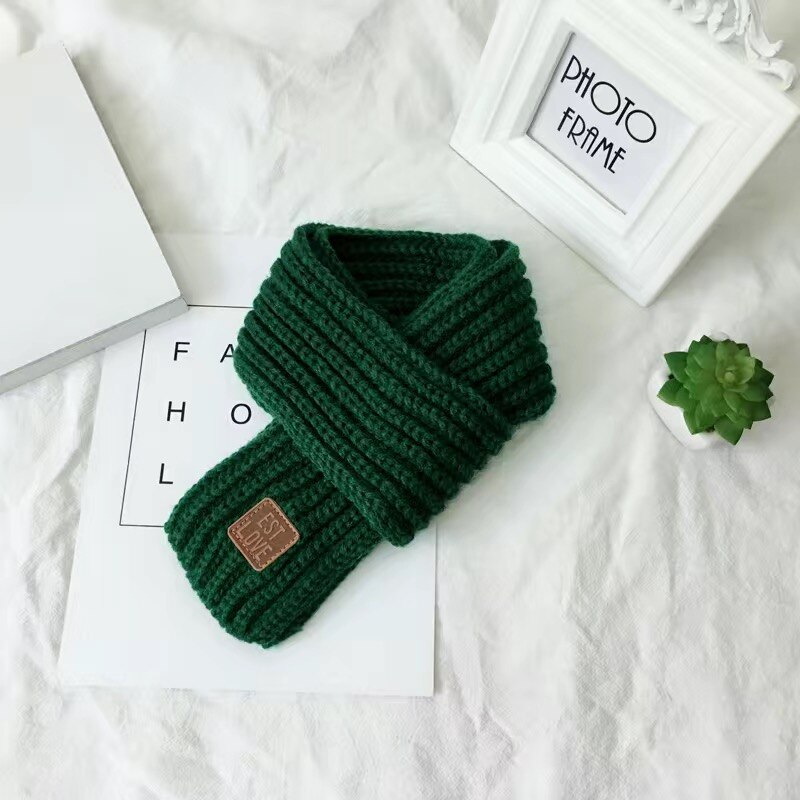 Schoolmeisje Schattige Kleine Sjaal Herfst Winter Festival Effen Kleur Veelzijdige Warme Gebreide Wol Korte Leuke Sjaal Voor Volwassenen: Army Green