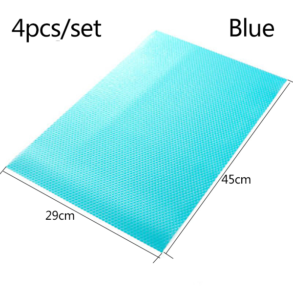 4 pçs/set Geladeira À Prova D' Água Pad Antibacteriano Anti-incrustantes Mofo Umidade Tailorable Geladeira Pad Esteiras: Blue