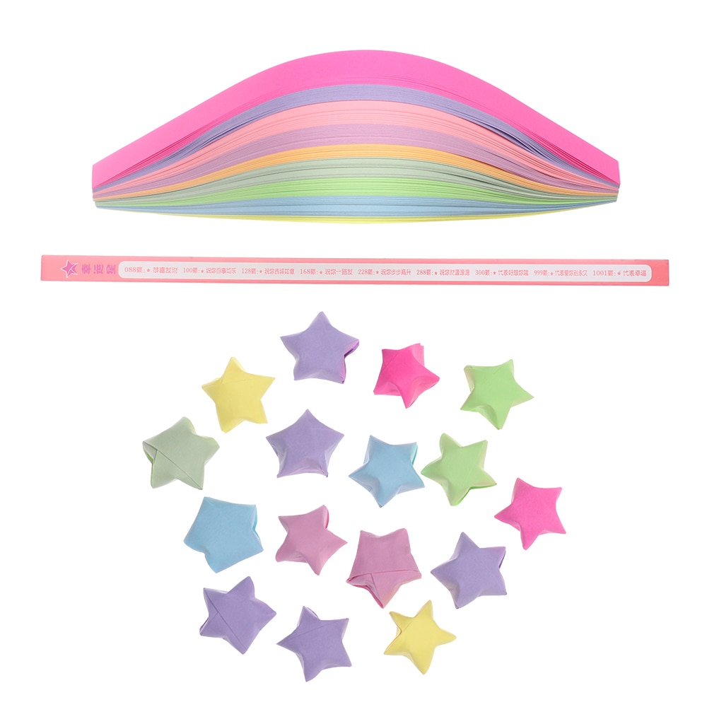 140 stks/partij 9 Gemengde Kleur set Geluk Wens Ster Papier Strips DIY Origami Vouwen Ambachtelijke Papier Decor