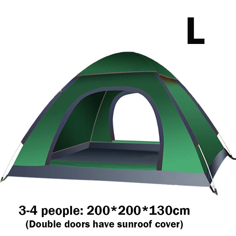 Automatic Instant Pop Up Tent Potable Beach Tent Lightweight Outdoor UV Protection Camping Tent Cabana Sun Shelter: L Green