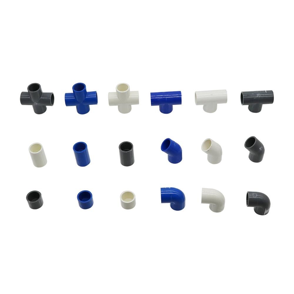 Water Supply 25mm PVC connector Straight 3-way 4-way Elbow End Plug PVC Water Pipe Adapter Gareenhouse Farm Irrigation Fittings