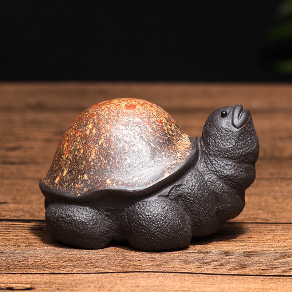 Cute purple clay tea Pet Tortoise tea pot lid holder for teatray teaboard tearoom Decoration Handcrafts Window display