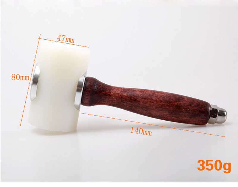 T-type Head Wooden Handle Leathercraft Carving Hammer Material Durable Nylon Hammer With Natural Wood Handle