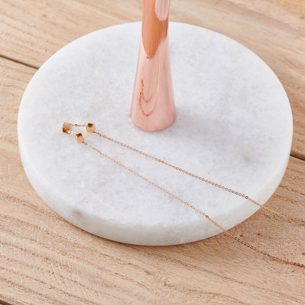 Árbol de joyería de mármol moderno, soporte de collar dorado, soporte de joyería para collares y anillos, organizador de joyas
