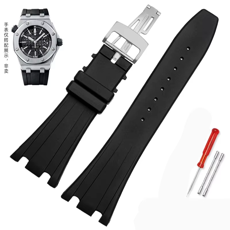 Silicone Watch Straps 26mm 27mm Watchband For AP 15400 15202 15500 15703 26470SO Royal Oak Offshore Men's Sports Rubber Bracelet