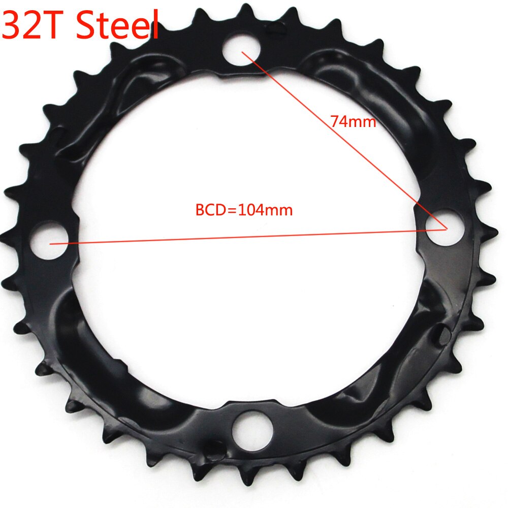 Mtb Fiets Kettingblad Kettingwiel Voor Shimano Universele Crankstel 22T/24T/26T/32T/38T/42T/44T 104BCD 64BCD Bike Chain Wiel 9S 10S: 32T steel