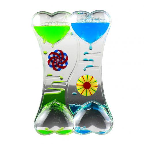 Sales Kid Speelgoed Moving Drip Olie Zandloper Vloeistof Bubble Timer Drijvende Vloeibare Motion Bubble Timer Horloge Thuis Bureau decor: Blue Green