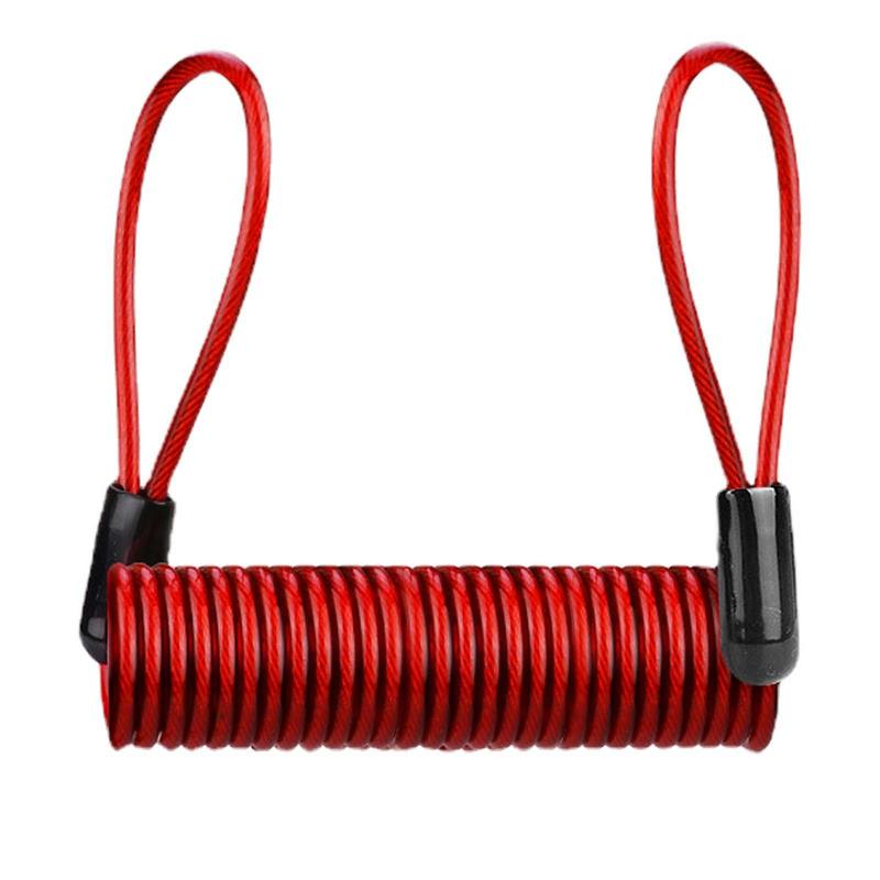 120cm Motorcycle Scooter Disc Lock Reminder Cable Anti Theft Protection Disc Lock Cable Security Steel Wire Spring Helmets Lock