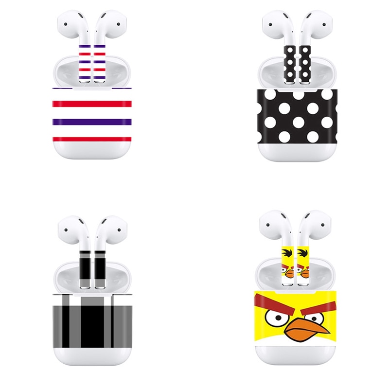 Kolorowe naklejki dla AirPods skórki naklejki wymienny samoprzylepne dekoracyjne skórka kalkomania naklejka dla Airpods winylu naklejki