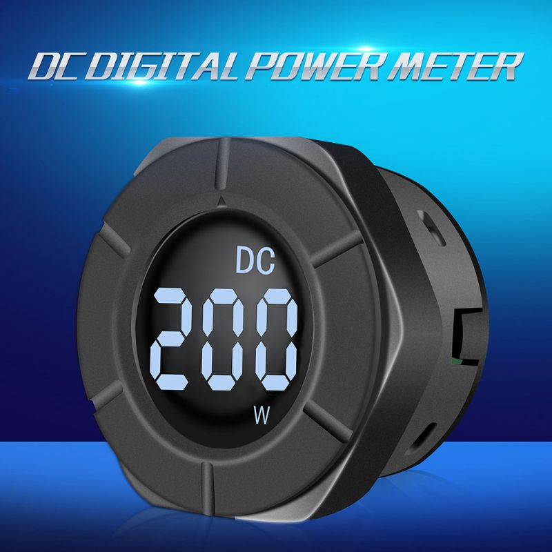 DC 0-300V Round Power Meter Wattmeter Car Power Gauge 3000W 30kW 10A 100A with Shunt Reverse Protection PZEM-019W