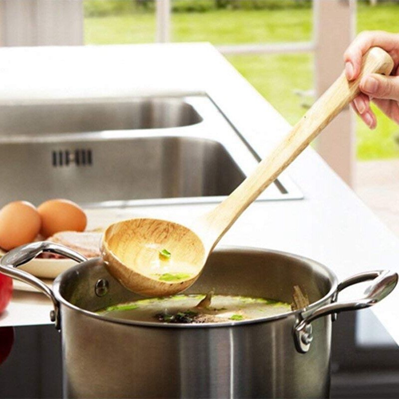 Cucchiaio Di legno naturale zuppa Di legno mestolo attrezzo da cucina gancio per cintura stoviglie in legno naturale utensili da cucina cucchiaio da cucchiaio cucchiaio da cucina Di