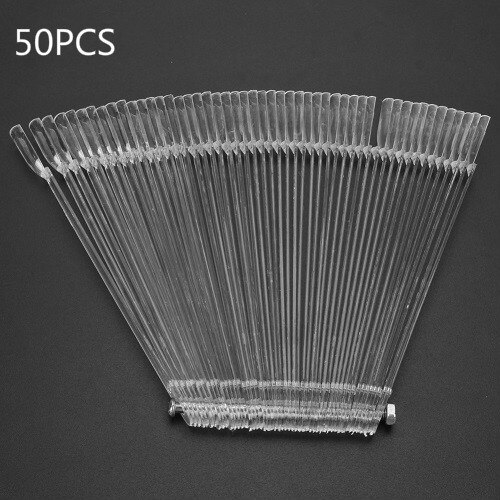 20/50/100Pcs Valse Nagel Tips Kleur Kaart Manicure Nail Art Praktijk Slice Board Roze Clear Natuurlijke ring DIY Nail Display Gereedschap: 02