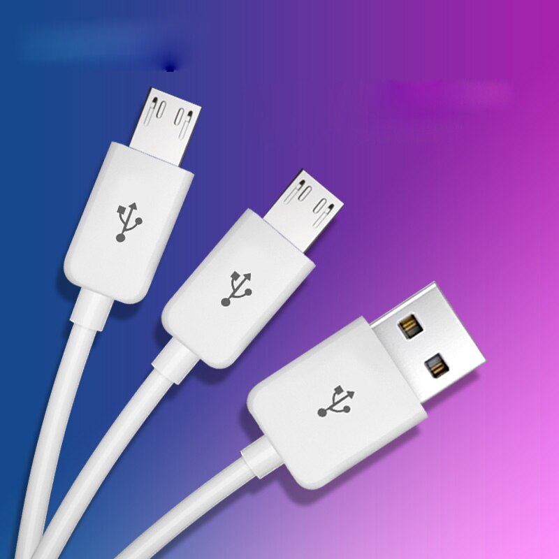 Fonken 2- in- 1 micro-usb-kabel, smartphone-oplader, dubbele usb-kabel voor oppo vivo android-telefoon, oplaadsnoer, mobiele telefoonaccessoires
